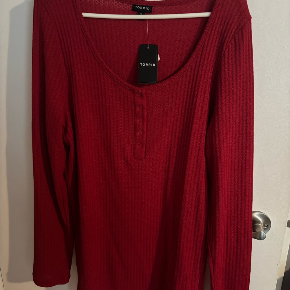 Torrid Deep Red Textured Top